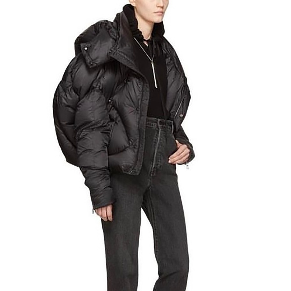 CHEN PENG Black Short Oversized Quilted Puffer Jacket - Picture 3 of 14